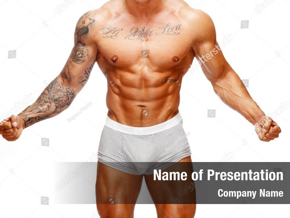 Caucasian Shirtless Tattooed Muscular Powerpoint Template Caucasian Shirtless Tattooed