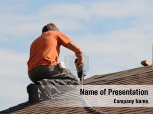 Putting building contractor asphalt roofing PowerPoint Template