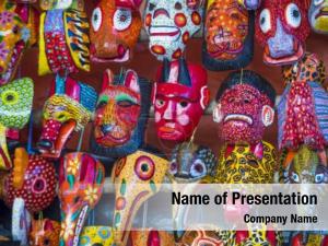 Masks mayan wooden sale chichicastenango PowerPoint Template