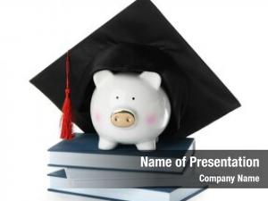 Educational piggy bank with graduation