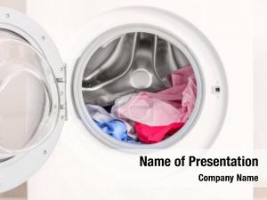 Machine modern washing laundry, closeup