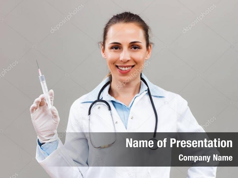 Woman portrait beautiful doctor syringe