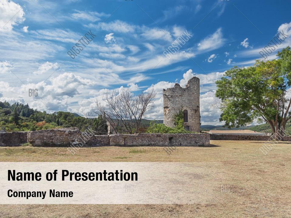 Ruins of a medieval PowerPoint Template Ruins of a medieval