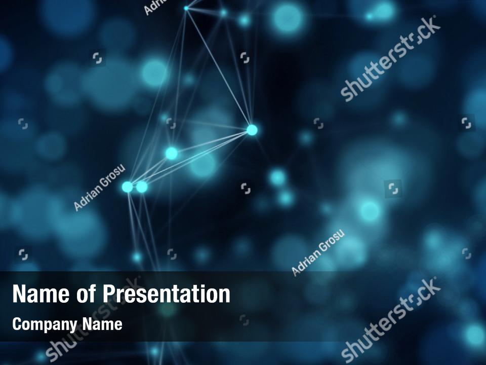 Science fiction blue abstract plexus PowerPoint Template - Science ...