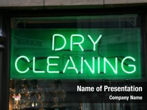 Advertising neon sign dry cleaning
