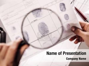 Through criminology expert magnifying glass PowerPoint Template