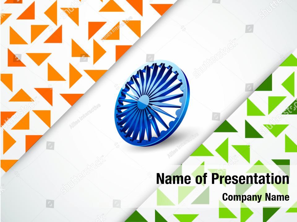 Constitution Indian Flag With Happy PowerPoint Template - Constitution ...