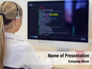 Working businesswoman programmer busy software
