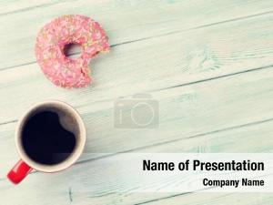 Coffee cup and donut PowerPoint Template