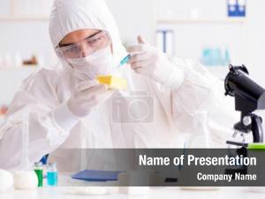 Microbiology testing food scientist PowerPoint Template