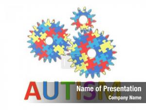 Jigsaw autism word puzzle pieces