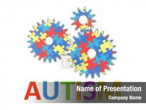 Jigsaw autism word puzzle pieces PowerPoint Template