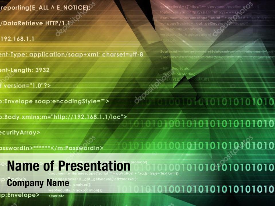 Application abstract programming code PowerPoint Template Application