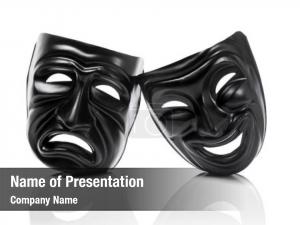 Masks generic plastic theatrical symbols PowerPoint Template