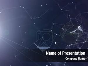 Deep learning 3d abstract polygonal PowerPoint Template