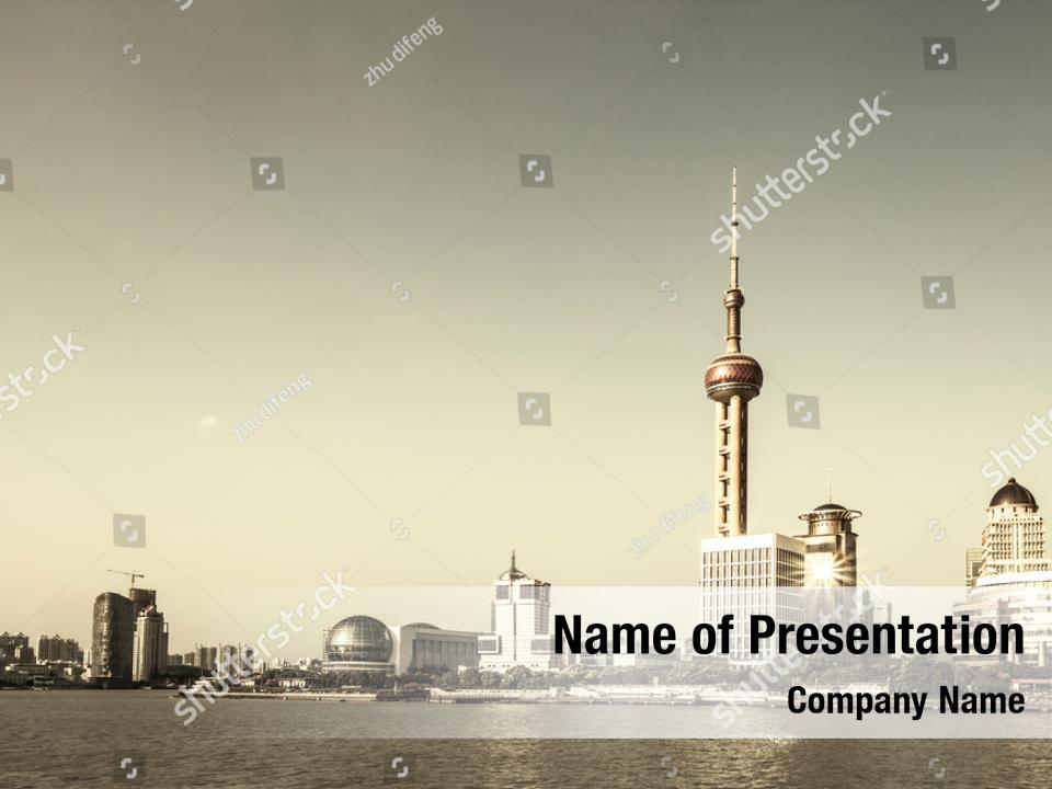 Shanghai China City PowerPoint Template - Shanghai China City ...