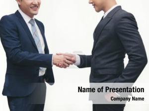 Handshake businessmen making business etiquette PowerPoint Template