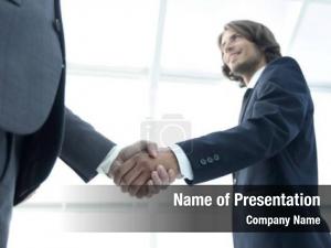 Handshake businessmen making business etiquette, PowerPoint Template