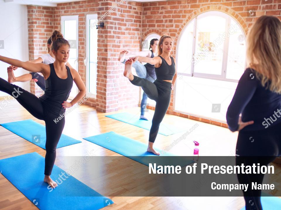 Practicing Young Woman Yoga Asana Powerpoint Template Practicing Young Woman Yoga Asana Powerpoint Background