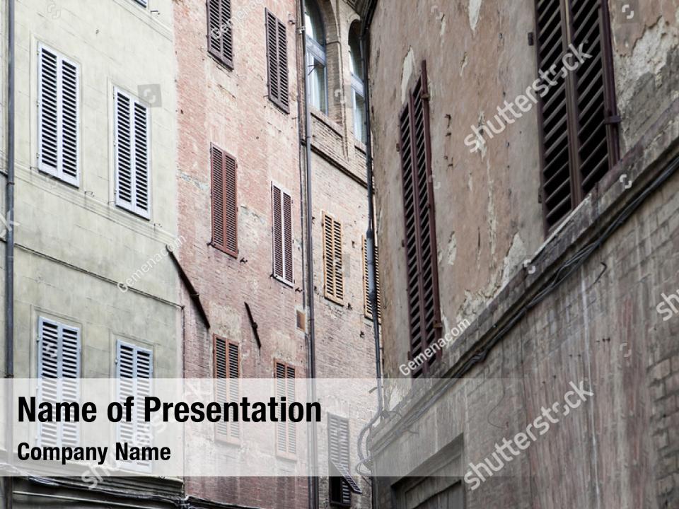 Medieval traditional italian alley PowerPoint Template Medieval