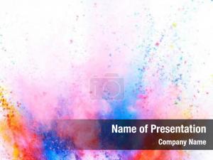 Explosion colored powder white  PowerPoint Template