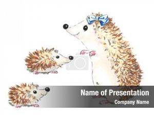 Mother illustration hedgehog children over