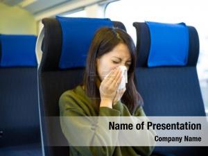 Train woman sneeze compartment 