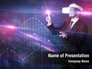 Reality businessman virtual goggles organizing