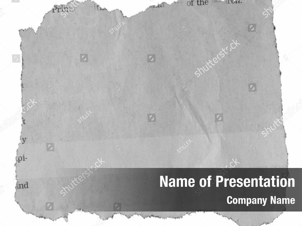 Newspaper Paper Piece Torn Powerpoint Template Newspaper Paper Piece Torn Powerpoint Background