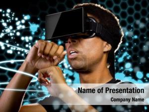 Reality technology virtual cyberspace augmented PowerPoint Template