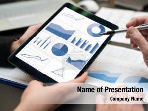 Using business people tablet  PowerPoint Template