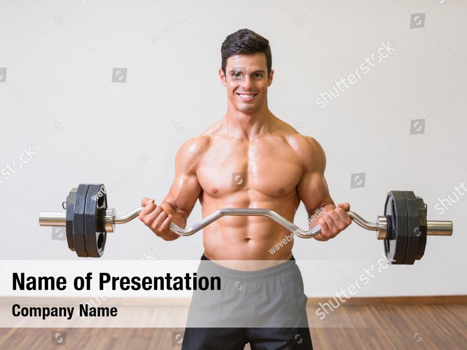 Bodybuilder Muscular Portrait Shirtless Powerpoint Template Bodybuilder Muscular Portrait