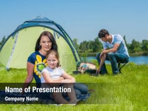 Camping joyful family  