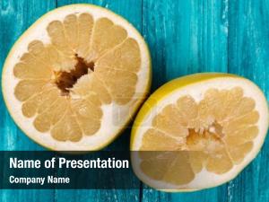 Wooden pomelo fruit surface  PowerPoint Template