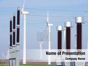 Substation, windmills electrical zaragoza province,