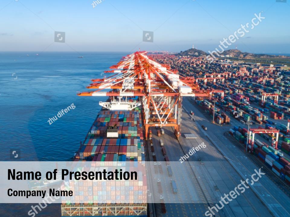 Export Container Ship Powerpoint Template - Export Container Ship 