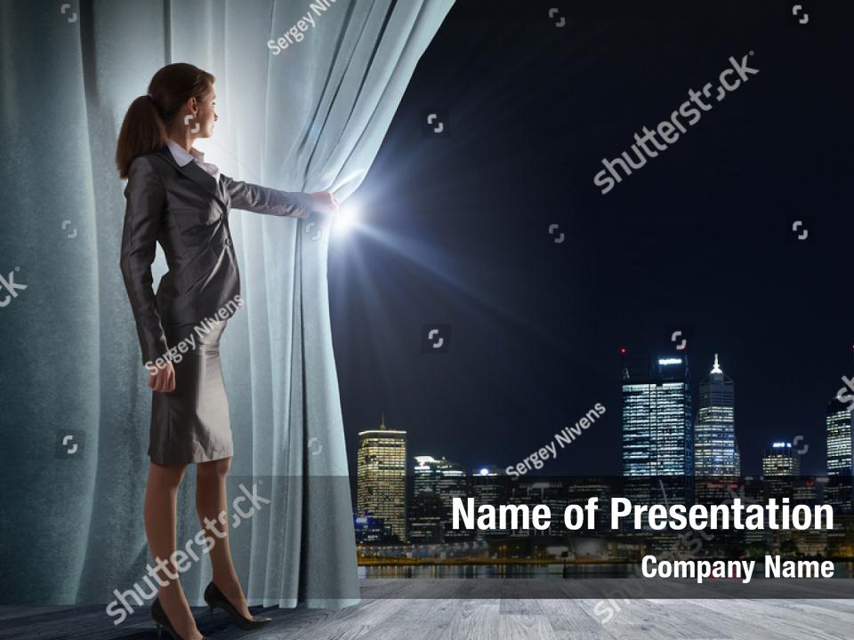 Theater curtain  on stage  PowerPoint Template Theater 