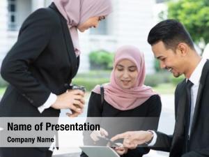 People muslim business discussion laptop,