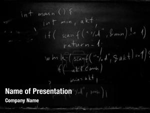 Programming school blackboard source code PowerPoint Template