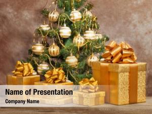 Box christmas gift green christmas PowerPoint Template