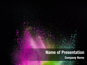 Colored freeze motion dust explosion PowerPoint Template