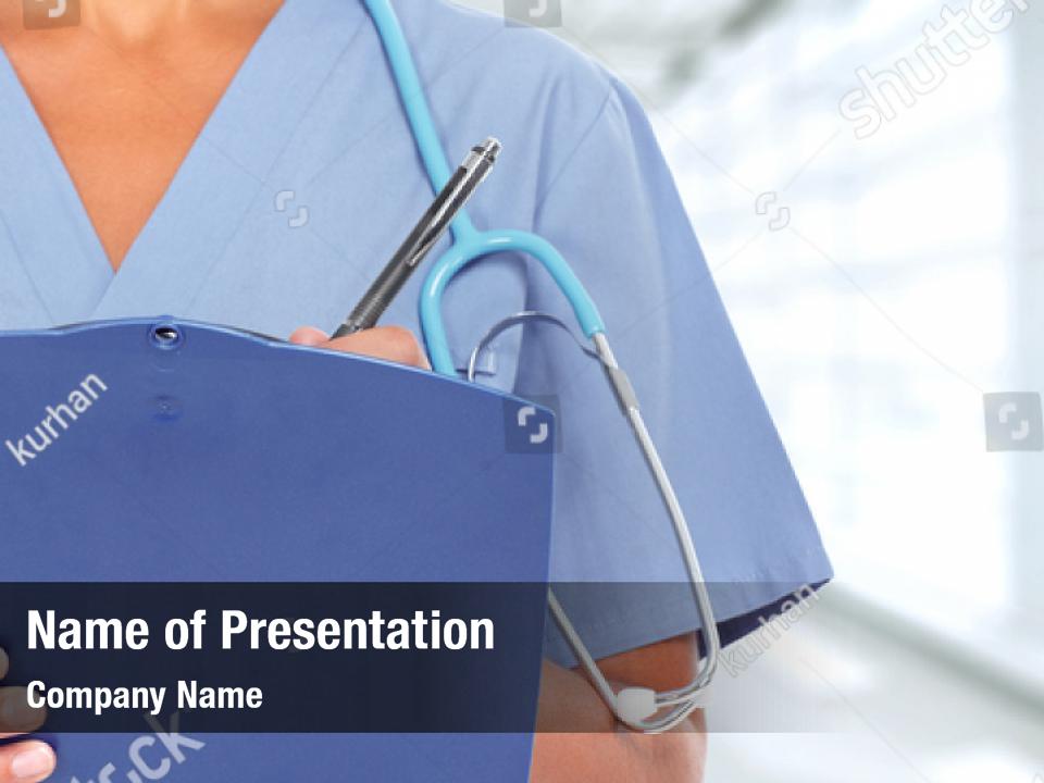 Doctor writing prescription PowerPoint Template - Doctor writing ...