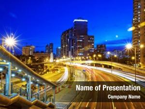 Night Street View PowerPoint Templates - Night Street View PowerPoint ...