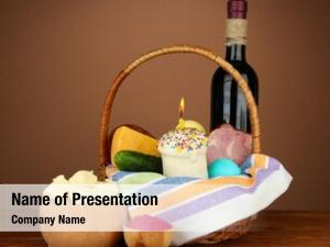 Conceptual easter basket: photo traditional