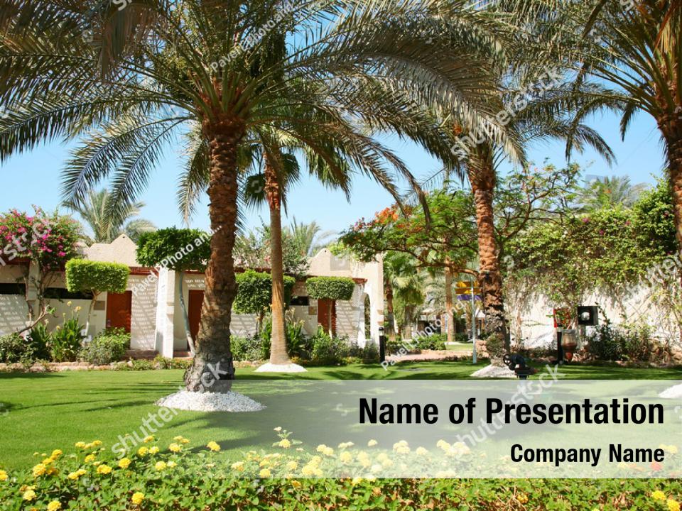 Tropical landscaping PowerPoint Template Tropical landscaping