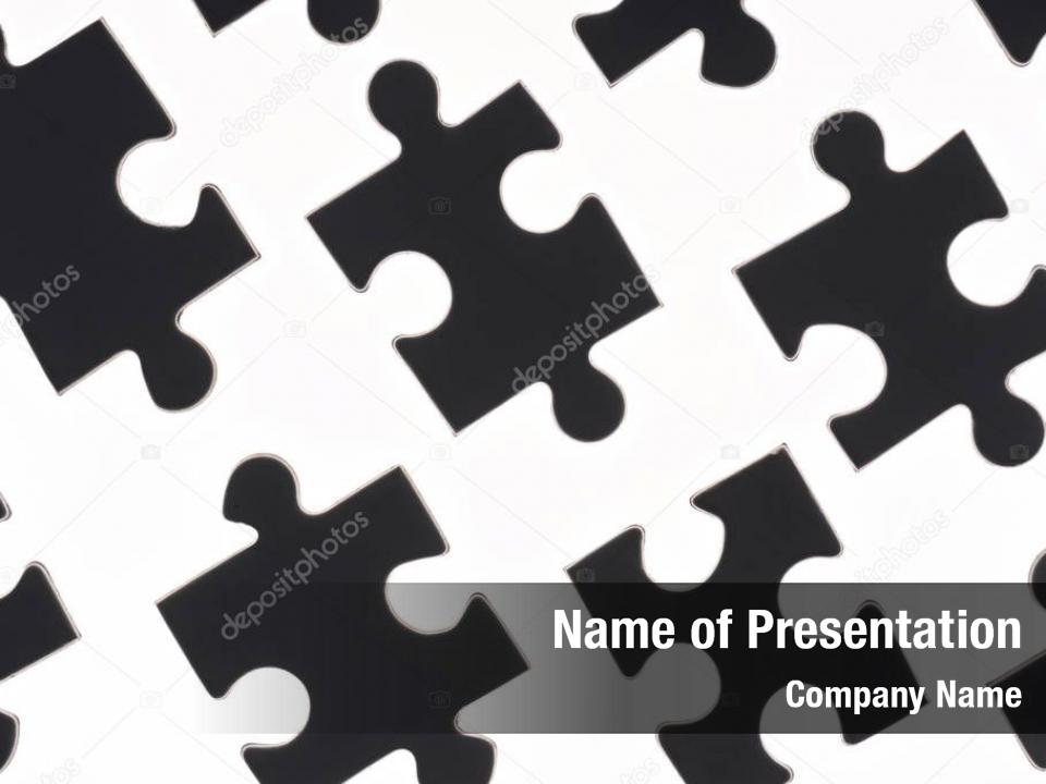  Puzzle  pieces in black PowerPoint Template  Puzzle  pieces 