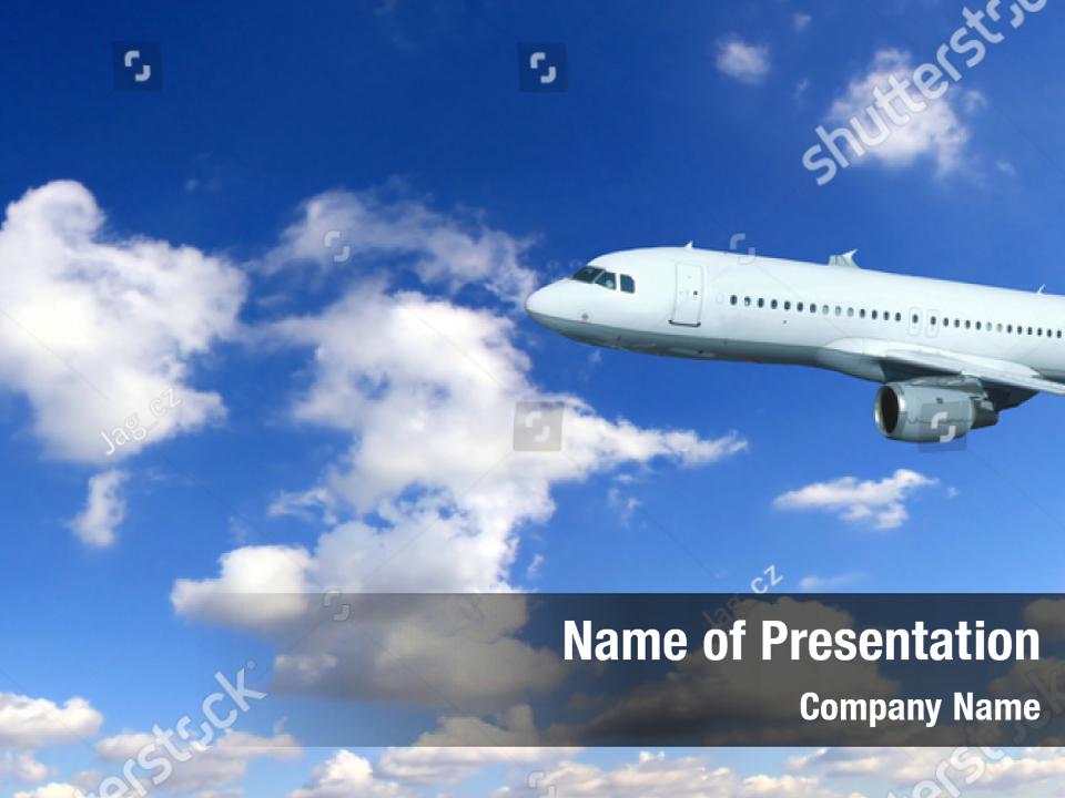 Transportation Aircraft Wing Above Powerpoint Template - Transportation 