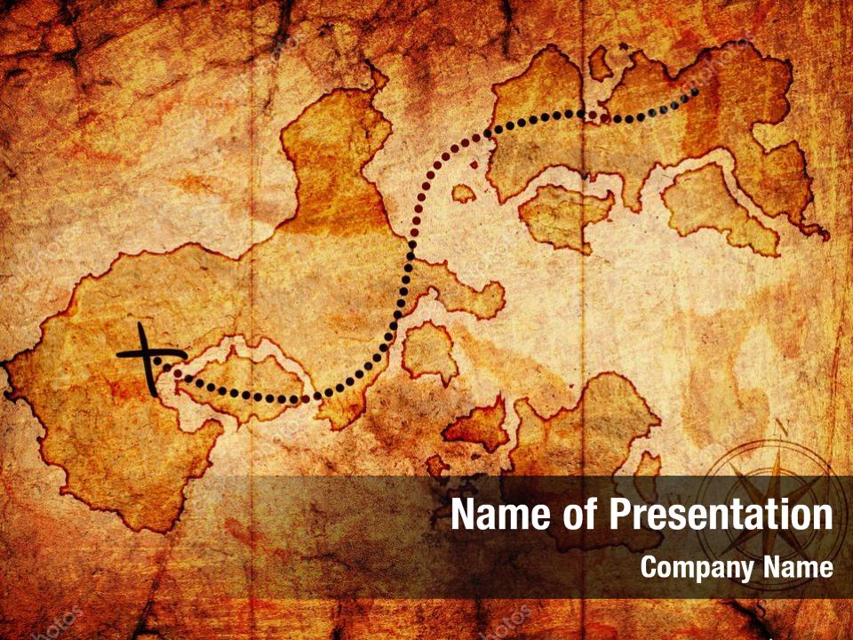 Treasure Map Adventure PowerPoint Template Treasure Map Adventure 
