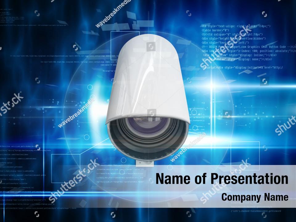 Blue Cctv PowerPoint Template - Blue Cctv PowerPoint Background