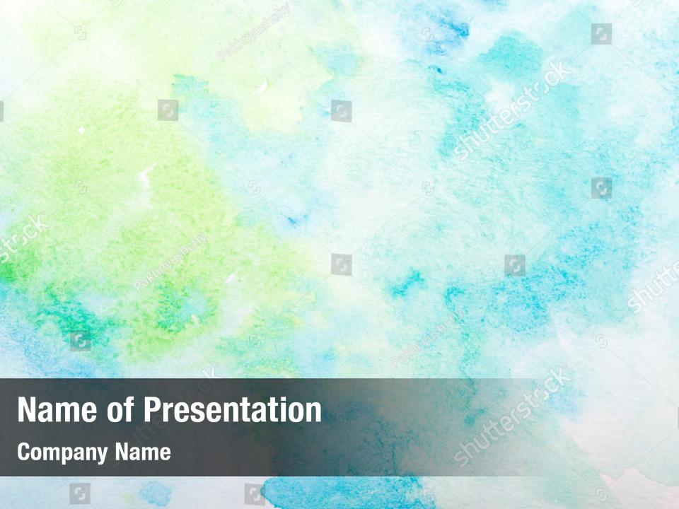 Blue watercolor ppt background PowerPoint Template - Blue watercolor ...